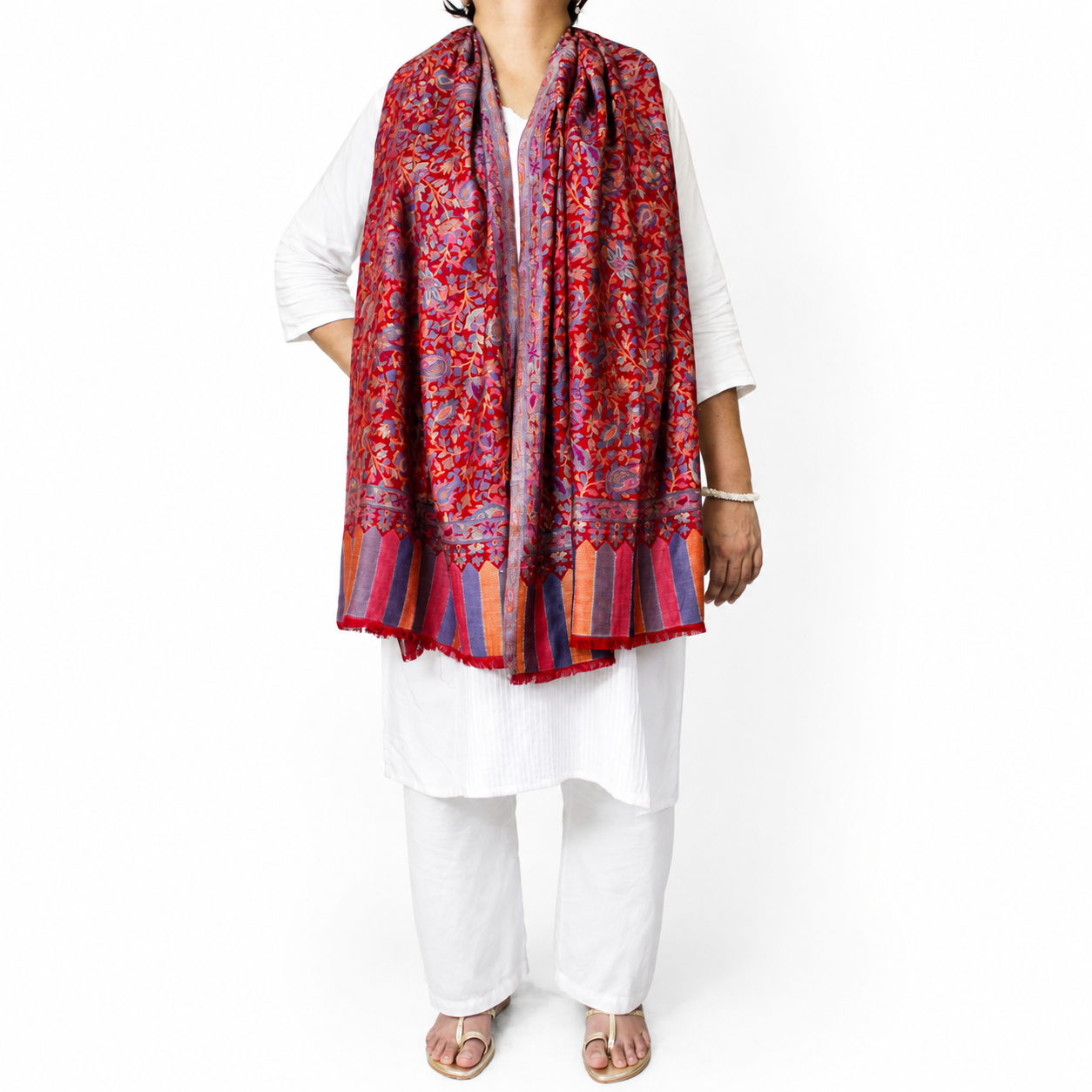 Kashmiri Semi- Pashmina Kani Work
