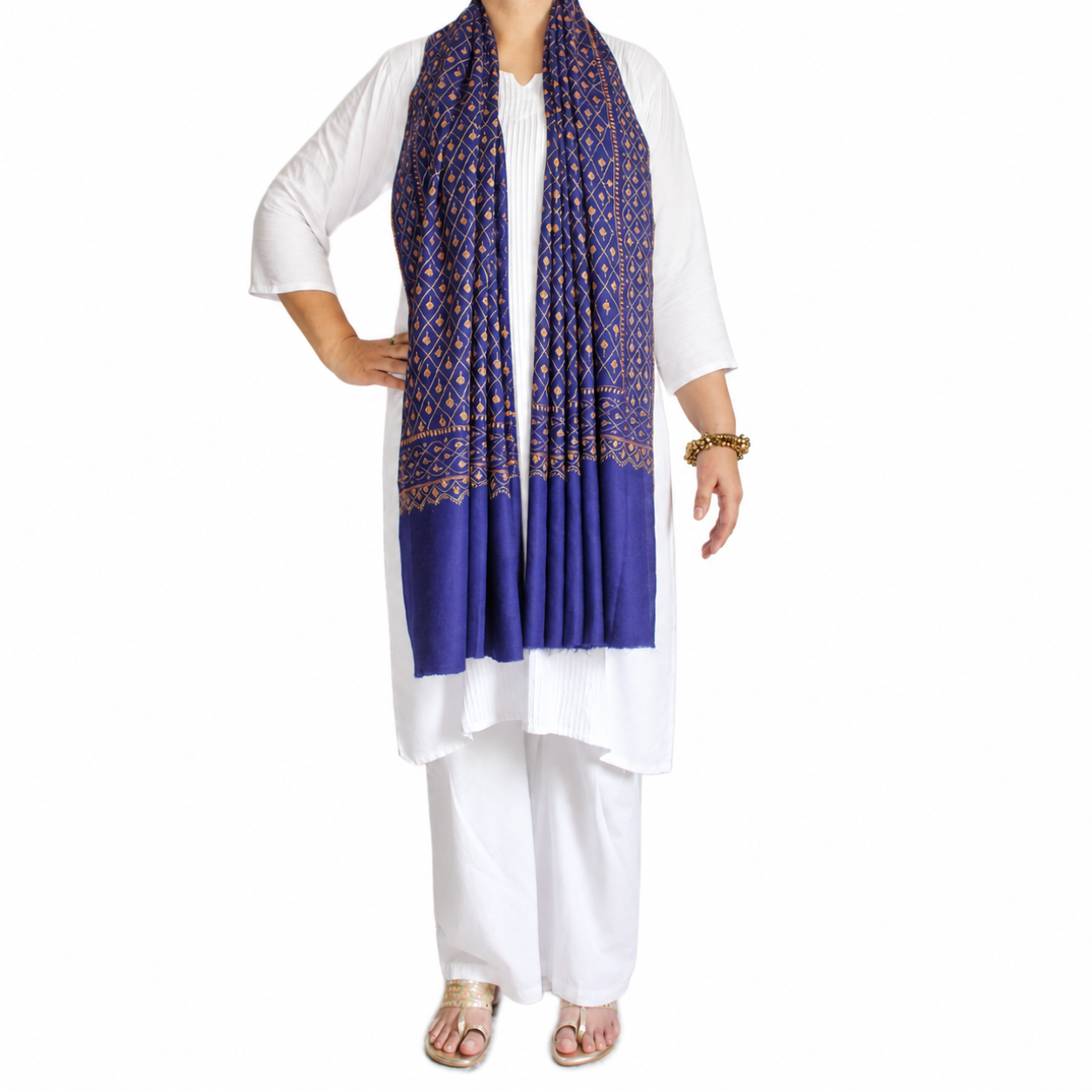 Kashmiri Pashmina Shawl with Sozni Work