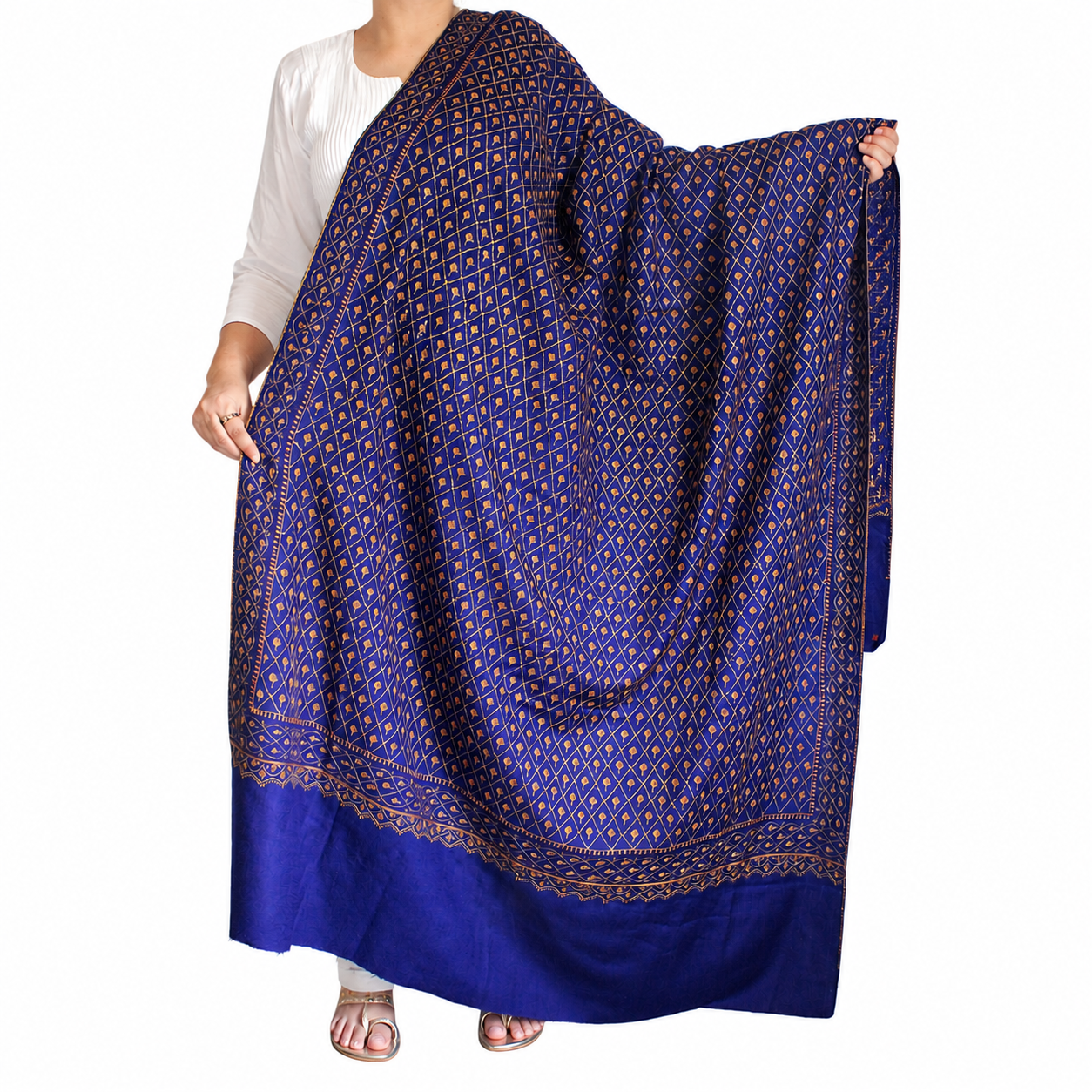 Kashmiri Pashmina Shawl with Sozni Work