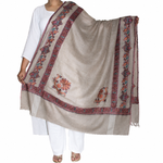 Kashmiri Pashmina Shawl with Sozni Work All Over