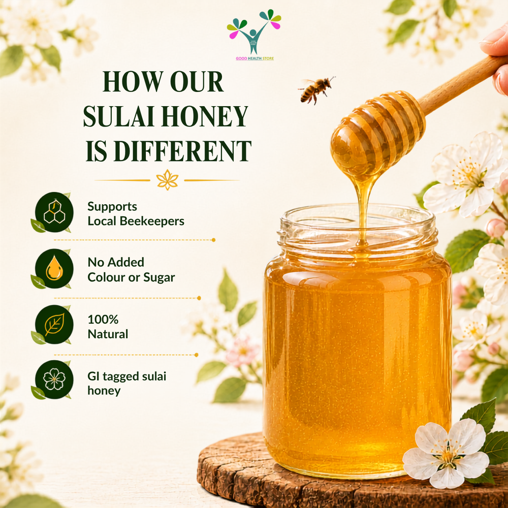 Jar of sulai honey explaining how our honey is different. 